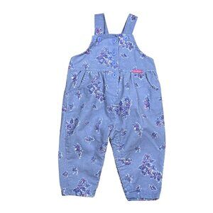 Vintage 90s Osh Kosh B' Gosh Vestbak Purple Floral Corduroy Baby Bubble Overalls